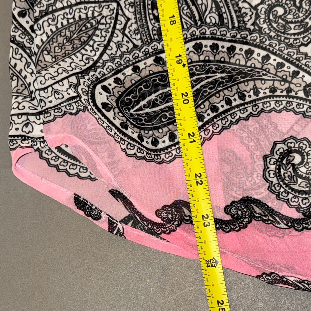 INC International Concepts Sheer Black White Pink Paisley Button-Down Shirt 4P - Picture 7 of 7
